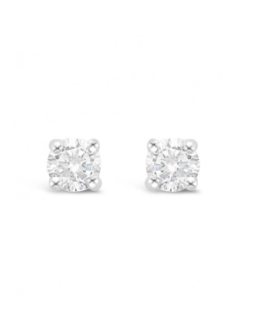 Classic 4 Claw Diamond Earrings in 18ct White Gold. Tdw 0.20ct
